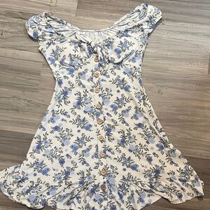 No Boundaries Blue and White Floral Top